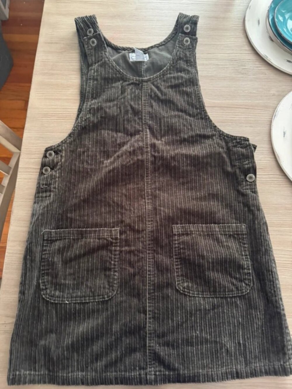 Olive green / dress overall